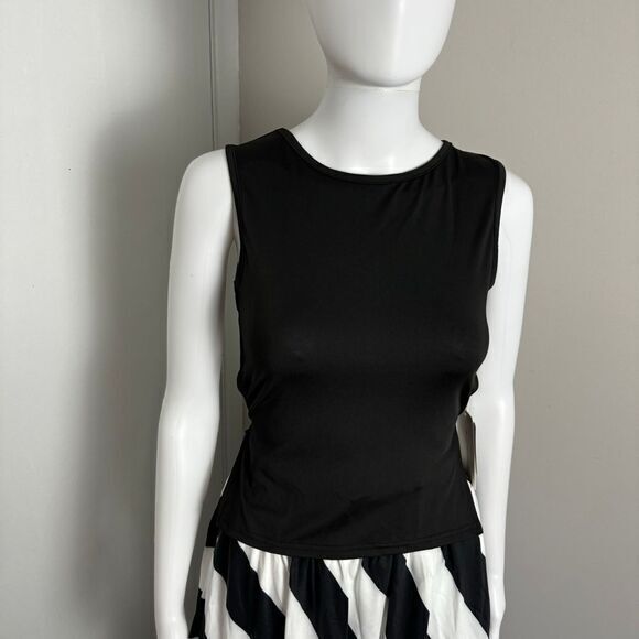 Commense Chic tie Back Crop top Sleeveless‎ Black M - Picture 4 of 12